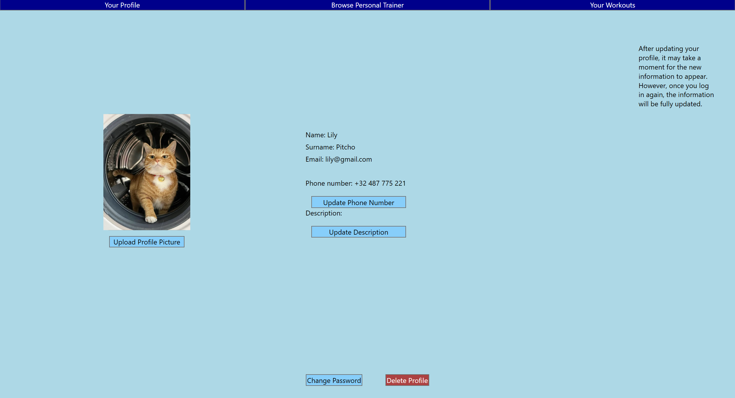 Browse Personal Trainers page